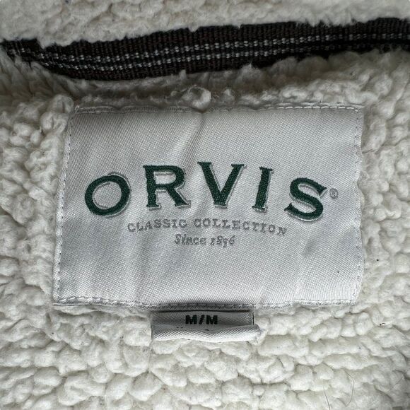 Orvis Men's Brighton Brown Fleece Lined 1/4 Zip Pullover - Picture 9 of 11